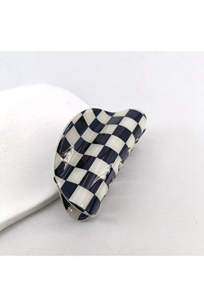 Choice Black White 3.15inch Colorful Checkered Rectangle Hair Claw Clips For ...