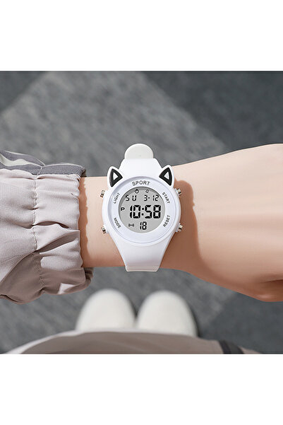 Choice5 1pcs White NEW 3D Cat-ear Kids Watch Sports Electronic Watches for Gi...