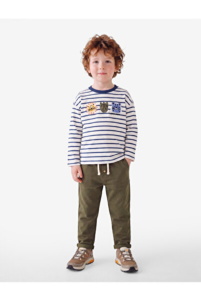 Koton Cotton Crew Neck Animal Embroidery Long Sleeve T-Shirt