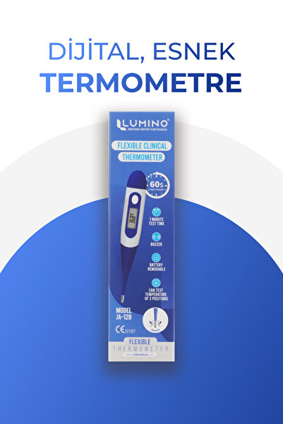 Vld Lumino Lumino Esnek Uçlu Dijital Ateş Ölçer - Sesli Uyarı & Hafızalı - Be...