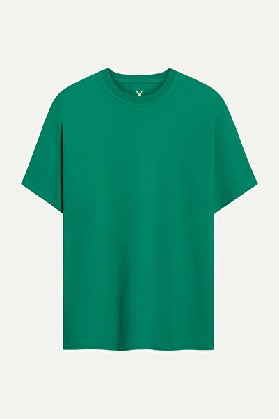 KAFT Πράσινο Ανδρικό Oversize / Relax Basic T-Shirt - 100% Βαμβάκι |   Χαλάρω...