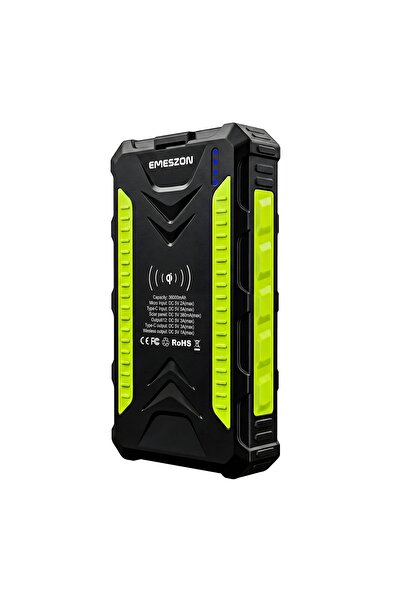 EMESZON External solar battery A+, EMESZON®, 36000 mAh, Type C USB 3A, wirele...