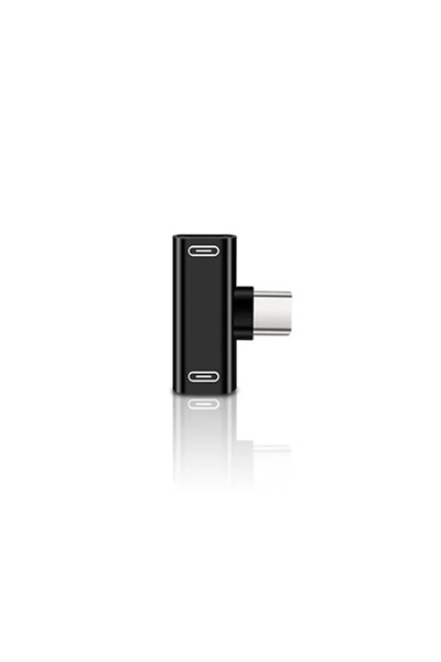 Choice black 2 In 1 USB C Splitter Type C Male To Dual Type C Female Headphon...
