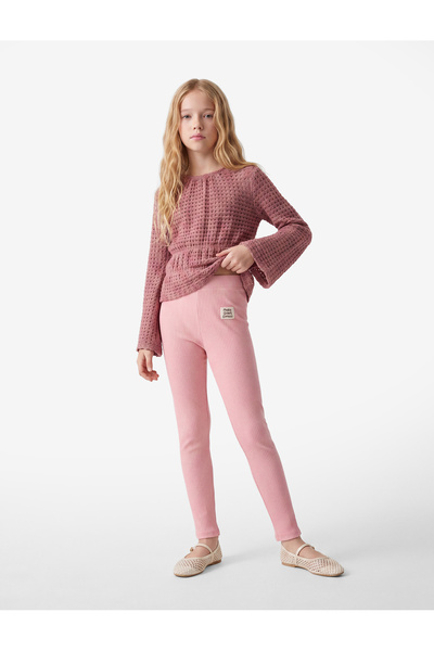 Koton Leggings din bumbac, cu detaliu șurub, până la glezne