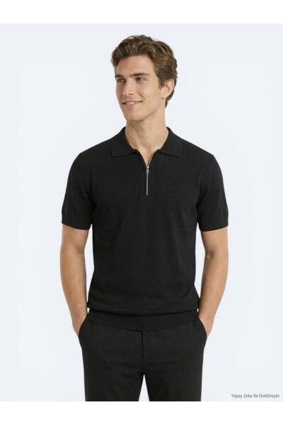 Kip Black Plain Knitted Knitwear
