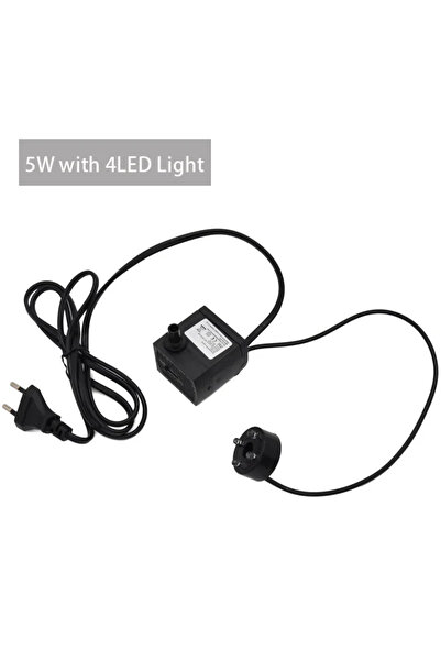 Choice مضخة نافورة مياه بقوة 5 واط مع 4 مصابيح LED بقوة 3 واط، تعمل بجهد 220 ...