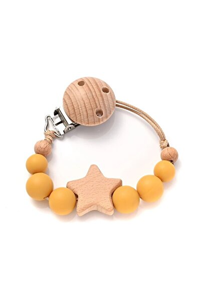 Choice Color 8 New Baby Pacifier Chain Clips Wood Pentagram Teether Silicone ...