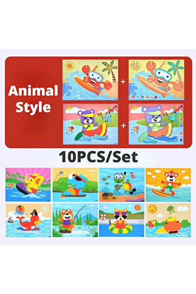 Choice Animal 10 Pcs 10Pcs 3D EVA Foam Sticker Puzzle Game DIY Cartoon Animal...