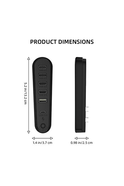 Choice alloet USB Hub 6 Ports Expansion Hub with RGB Light Charger Adapter Co...
