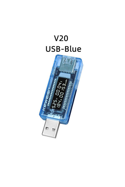 Choice10 جهاز اختبار تيار V20 أزرق 10 في 1 بمنفذ USB من النوع C ومقياس جهد 4-...