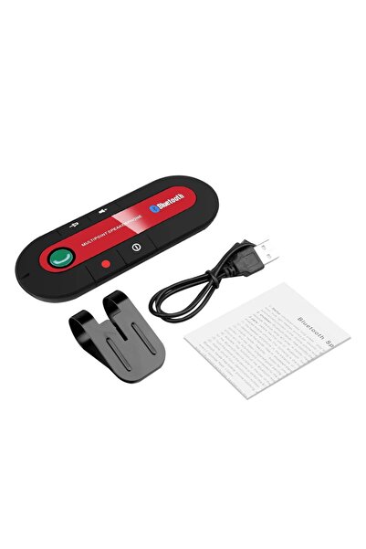Choice1 kebidumei Red Bluetooth Speaker Handsfree Car Kit Sun Visor Clip Wire...