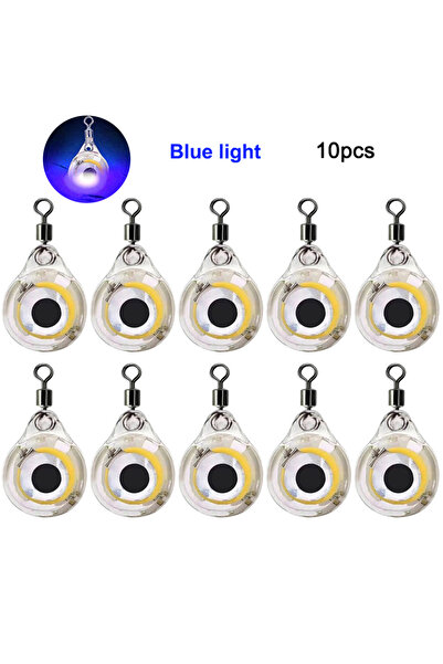 APWIKOGER Blue 10pcs LED Attracting Fish Light Mini Deep Drop Underwater Eye ...