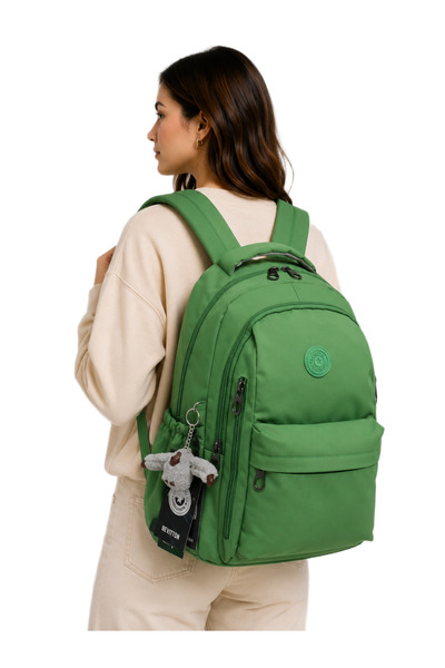 betto's School Backpack Unisex Water Resistant Fabric School Bag 2500 Green