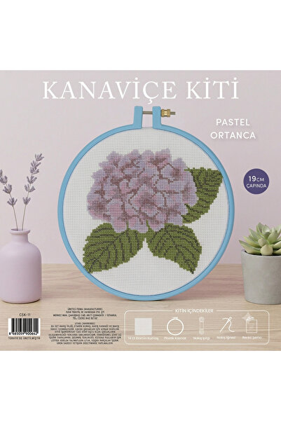 TUVA Ortanca Etamin Kaneviçe Kiti 19CM Kanaviçe Seti