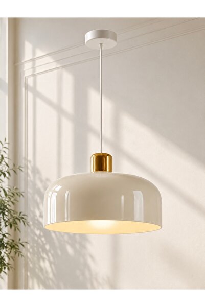 burenze Calico Modern Tasarım Metal Gold Parlak Detaylı Krem Gövde Sarkıt Avi...
