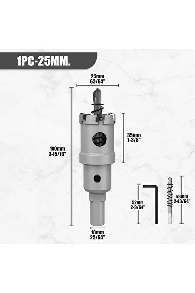 Choice1 25mm 1Pc 12-100mm TCT Hole Saw Tungsten Carbide Tip Core Drill Bit Cu...