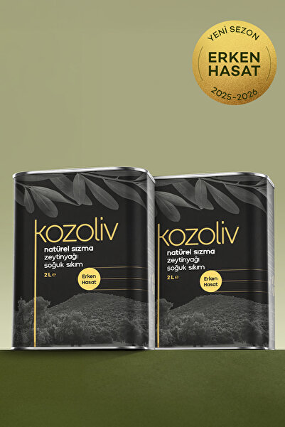 kozoliv 2025-26 Yeni Sezon Erken Hasat Soğuk Sıkım Zeytinyağı 2'li 2 LT
