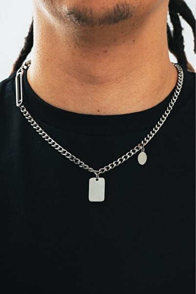UKHWD SUPPLY 316L Steel Ataçlı Tag Necklace