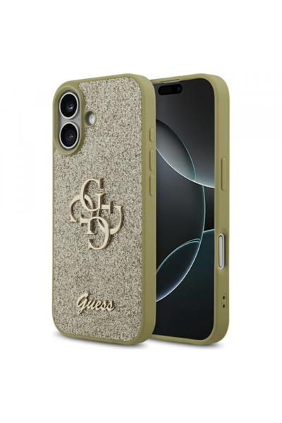 Apple Husa pentru iPhone 17, Guess, Fixed Glitter Big 4G, Aurie