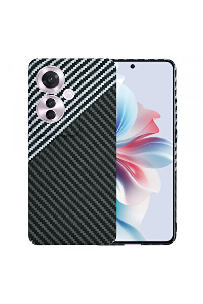 OPPO Husa pentru Reno11 F, Techsuit, Carbonite FiberShell, Neagra Gri