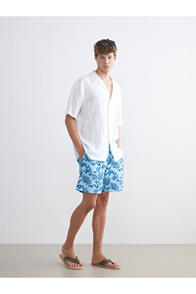 LC Waikiki Trendlucky Men's Short Length Patterned Swim Shorts with Differenc...