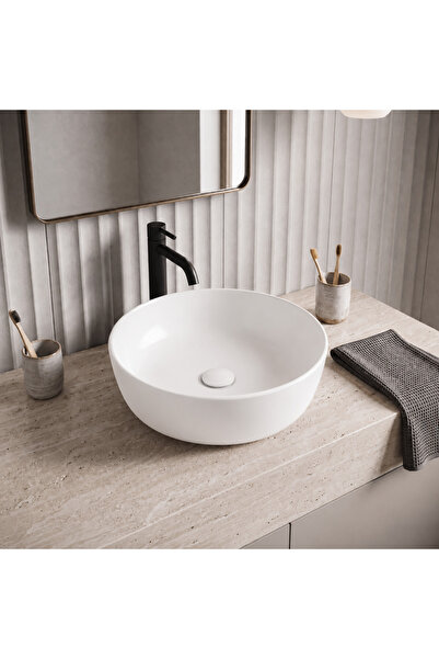 TURKUAZSERAMİK Turkuaz Cerastyle One Lavabo 46 Cm Yuvarlak Çanak Tezgah Üstü