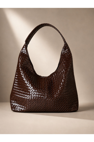 JUST WOMAN Women's Bitter Brown Daily Pinterest Straw Shoulder Bag