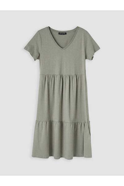 LC Waikiki Two Mt Shop Quality V-Neck Layered Dress