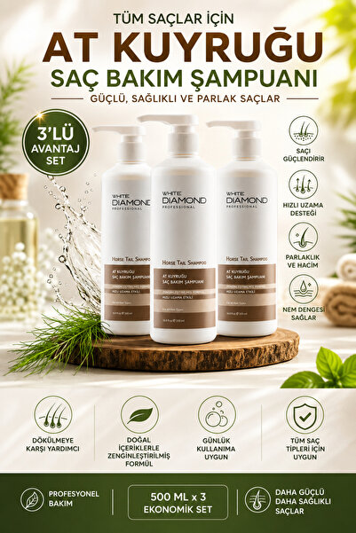 WHİTE DİAMOND Hızlı saç uzama etkili tuzsuz keratin biotin kolajen destekli a...