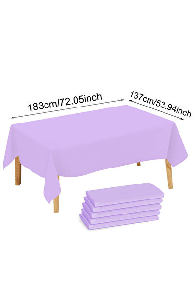 Choice7 5pcs Purple 1/5 Pcs Multi Solid Color Disposable Plastic Tablecloth 1...
