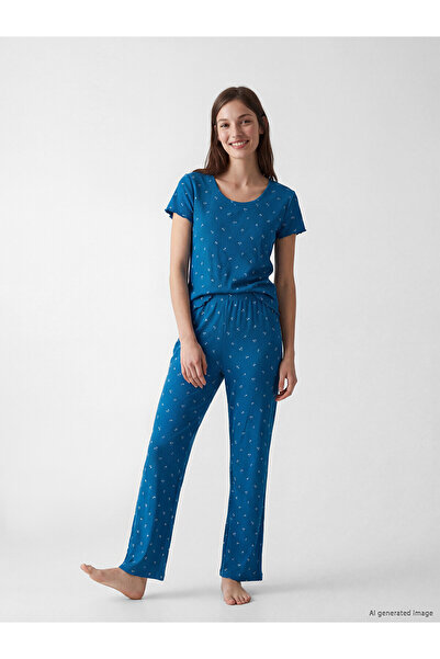 LC Waikiki Two Mt Shop Quality Oval Collar Floral Women's Pajama Set