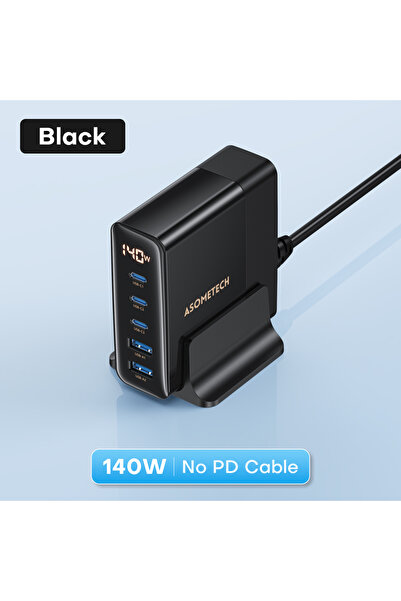 Choice1 شاحن سريع ASOMETECH 140 وات GaN USB Type C مع منافذ متعددة QC4.0 PD Q...