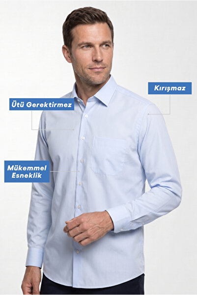 Kiğılı Uzun Kol Regular Fit Klasik Yaka Cepli Pamuklu Non Iron Ütü Gerektirme...