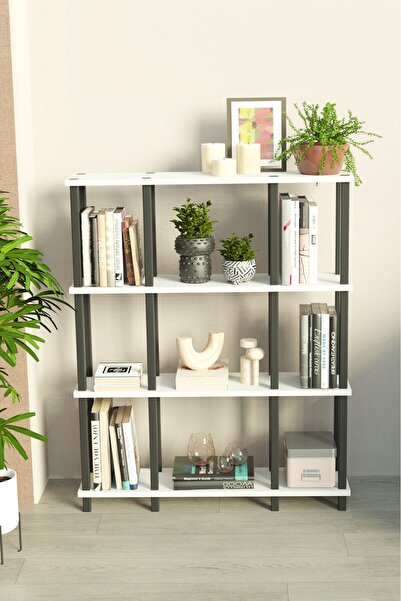 Remaks Venora 4Katlı Modern Kitaplık | Dekoratif Çok Amaçlı Kitaplık ve Organ...