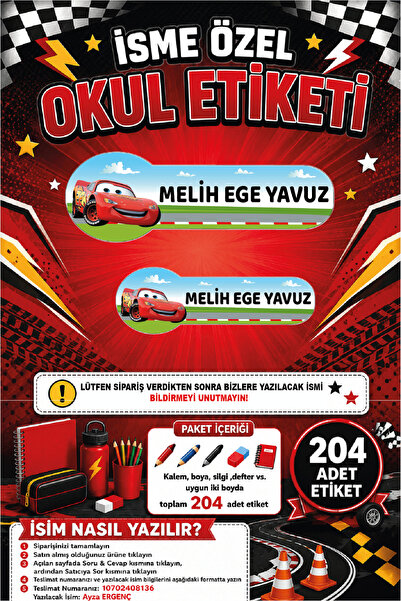 Ayza Tasarım Kalem Defter Kitap Etiketi İsim Etiketi Kişiye Özel Yapışkanlı E...