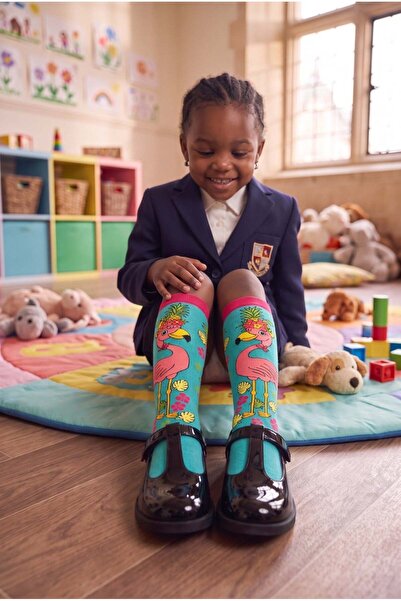 BONY SOCKS 12501K2019 FLAMINGO ДЕТСКИ ЧОРАПИ ДО КОЛЕНАТА С МОТИВ