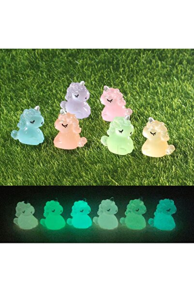 Choice 10PCS color random 10Pcs Kawaii Cute Luminous 3D Unicorn Horse Charms ...