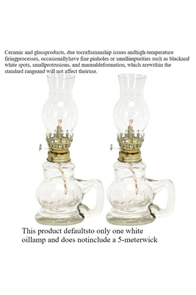 Choice3 2pcs white 1/2 Pcs Retro Windproof Glass Lamp Mini Oil Lamps with Han...