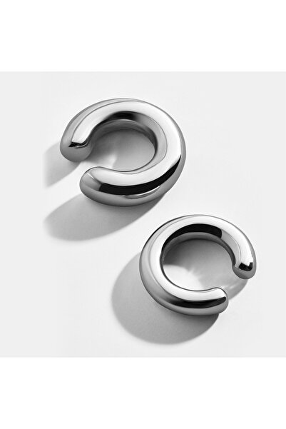 Choice Silver Trend Asymmetric Metal Clip Earrings for Women Men Fashion Wedd...