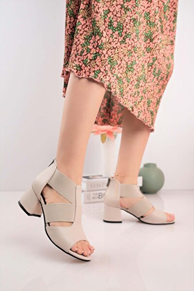 Nesil Shoes Conf 116 Skin Zippered Summer Women's Shoes