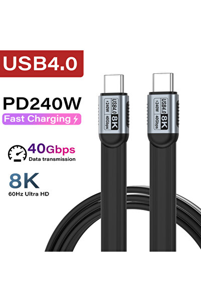 Choice3 كابل USB 5.0 من النوع C إلى النوع C بطول 0.5 متر، يدعم 8K و40G وPD240...