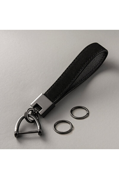 choice2 Black Key Chains for Men and Women Top Layer Cowhide Car Key Pendants...