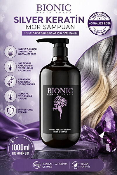 Bionic Magic Touch Probionic Silver Keratin Mor Şampuan 1000 ml | Beyaz, Gri ...