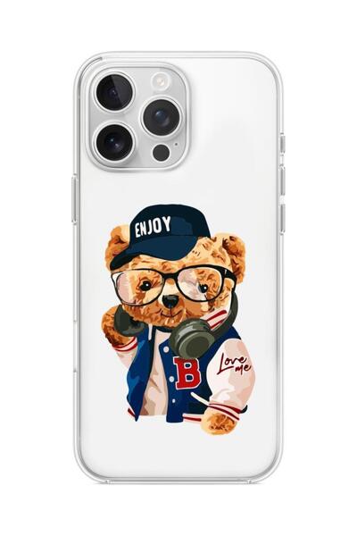 3GEN CASE İPHONE 12 PRO MAX UYUMLU TEDDY BEAR ENJOY DESENLİ ŞEFFAF SİLİKON KI...