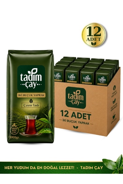 İki Buçuk Yaprak 12 Adet 1000gr (HAKİKİ RİZE ÇAYI, PAKET SİYAH ÇAY)
