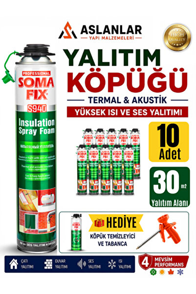 Somafix Poliüretan Termal Isı Ve Ses Yalıtım Sprey Köpük (10 ADET)
