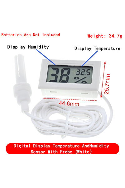 Choice مقياس حرارة رقمي صغير أبيض FY-12 LCD يُستخدم لقياس درجة حرارة الفريزر ...
