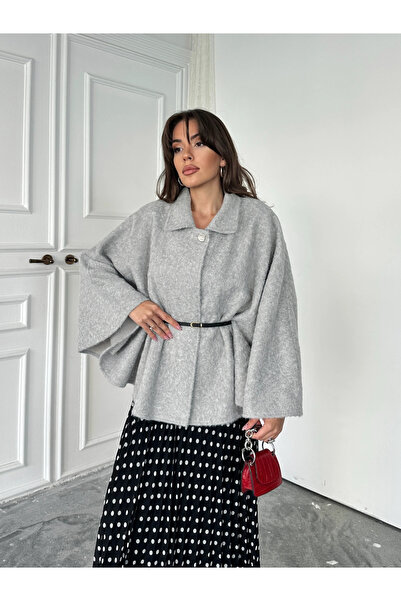 mydukkan.co Gray Cashmere Poncho - Gray