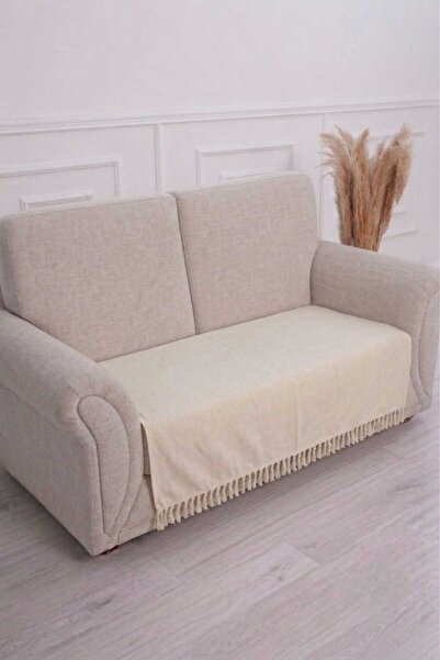 linea natura home غطاء أريكة من الكتان مزين بشراشيب يتسع لشخصين، غطاء أريكة ب...