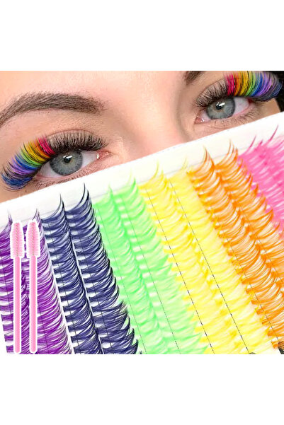 choice2 MIX Style-C 120/240/392/600 Pcs False Eyelashes Beginners DIY Rainbow...